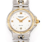 Raymond Weil Parsifal 9990 White Guilloche Quarter Roman Numeral dial close up