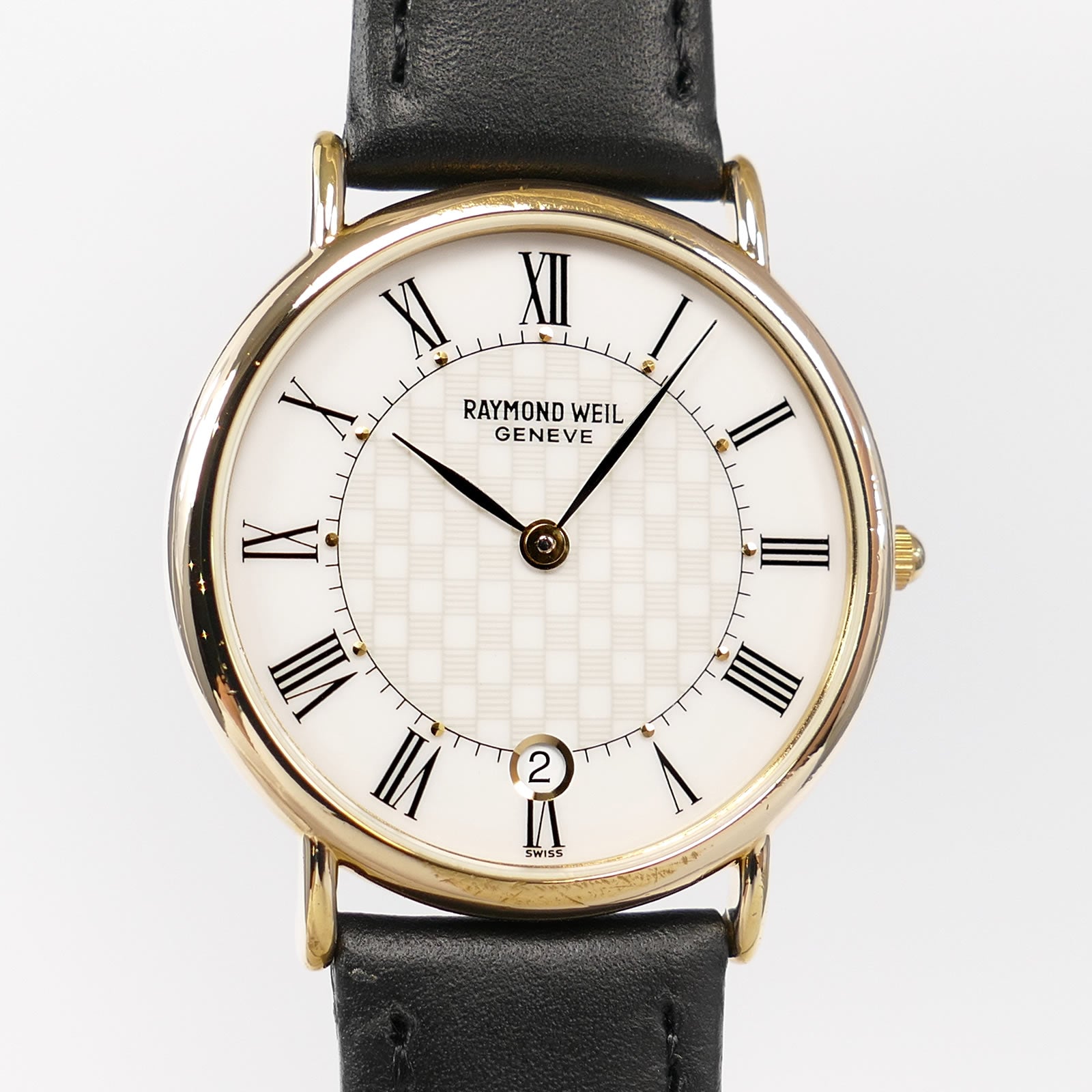 Raymond Weil 9124 Chequered Dial close up