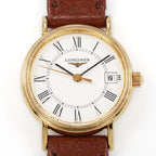 Longines Présence L4.220.2 White Roman Numeral Dial close up