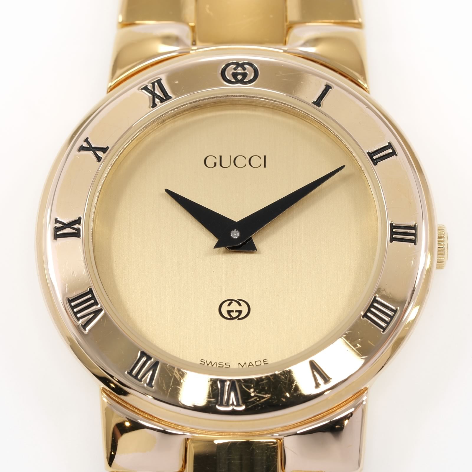 Gucci 3300L Champagne Dial close up