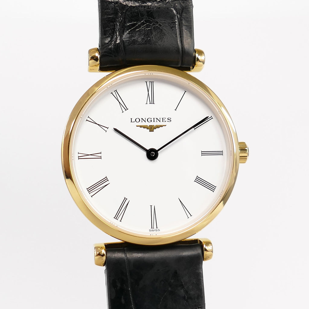 Longines La Grande Classique L4.209.2 White Roman Numeral Dial close up