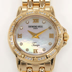 Raymond Weil Tango 5860 White Mother of Pearl dial close up