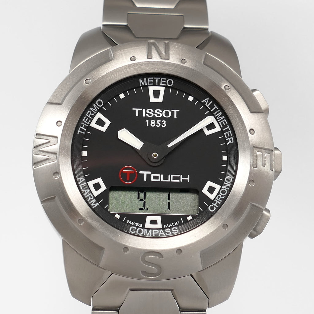 Tissot T-Touch Z252/352 Black Dial close up