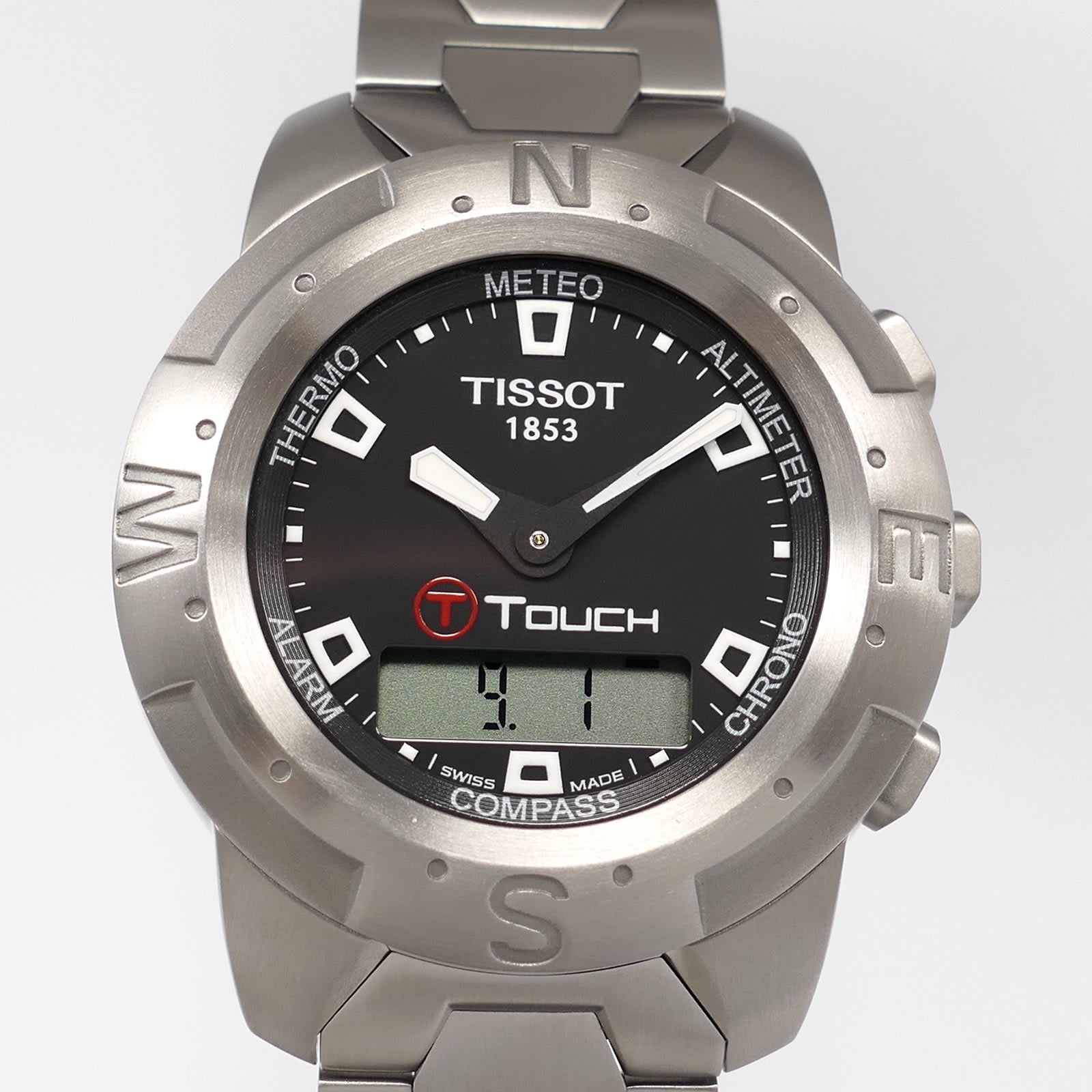 Tissot T-Touch Z252/352 Black Dial close up