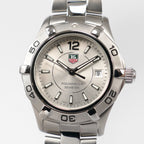 TAG Heuer Aquaracer WAF1412 Silver Dial close up