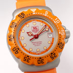 TAG Heuer Formula 1 WA1413 Grey / Orange dial close up