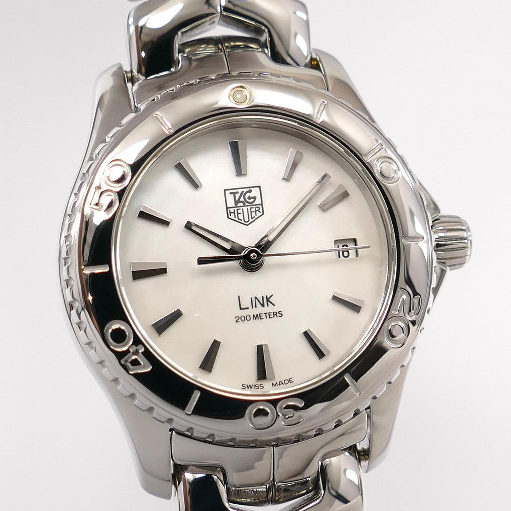 TAG Heuer Link WJ1313-0 White Mother of Pearl Dial close up