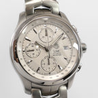 TAG Heuer Link Chronograph CJF2111 Silver guilloche dial close up