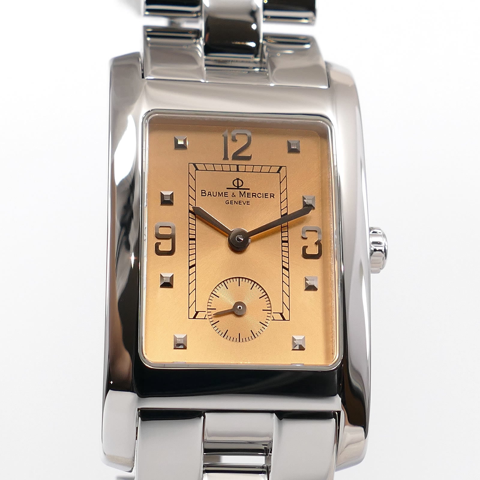Baume & Mercier Hampton MV045063 Copper Sunburst Dial close up