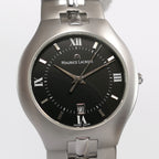 Maurice Lacroix Miros Coussin 69852 Black Dial close up
