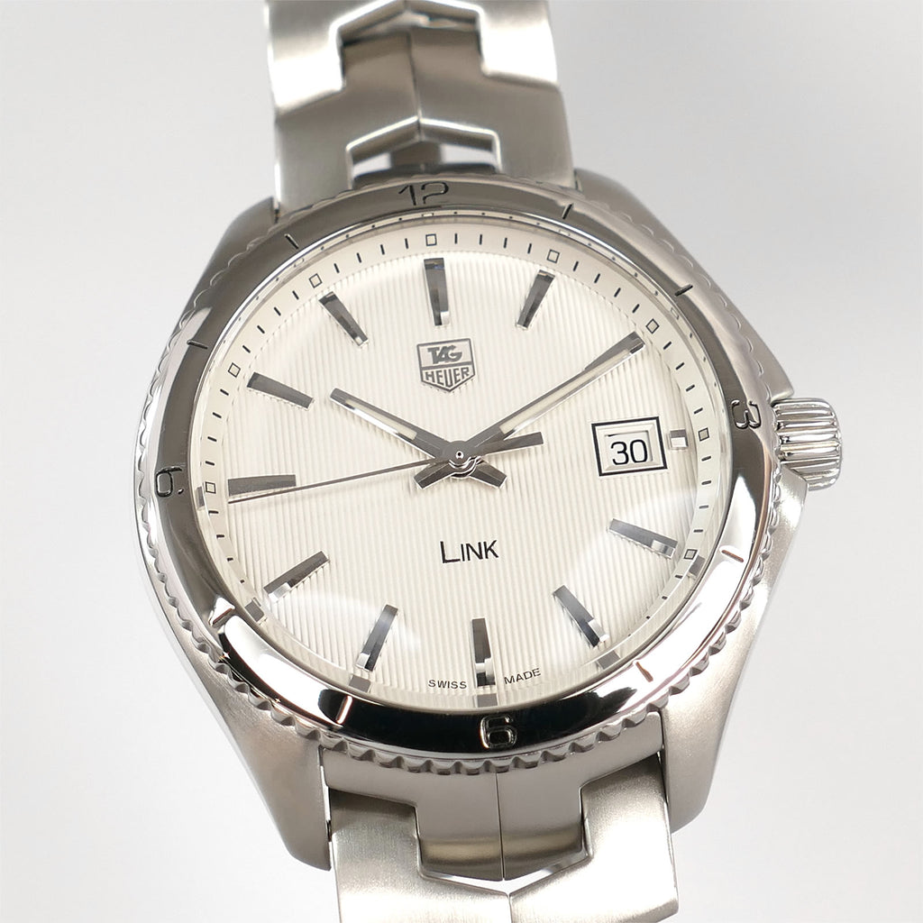 TAG Heuer Link WAT1111 pinstripe dial close up