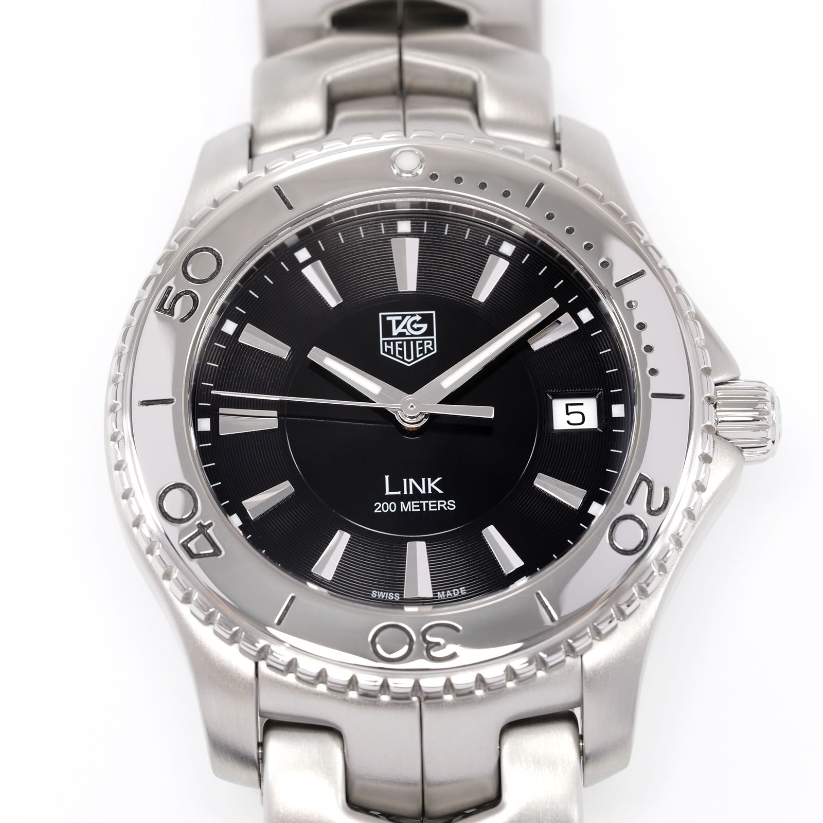 TAG Heuer Link WJ1110-0 Black Sunburst Dial close up