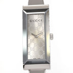 Gucci G-Frame YA12751 Rectangular GG pattern dial close up