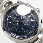 TAG Heuer Link Chronograph CJF2112 Blue Dial guilloche pattern close up