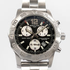 Breitling Colt Chrono II Black / Silver Dial close up A73387