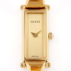 Gucci 1500L Rectangular Champagne Dial close up