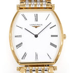 Longines La Grande Classique L4.705.2 White Tonneau Roman Numeral dial close up