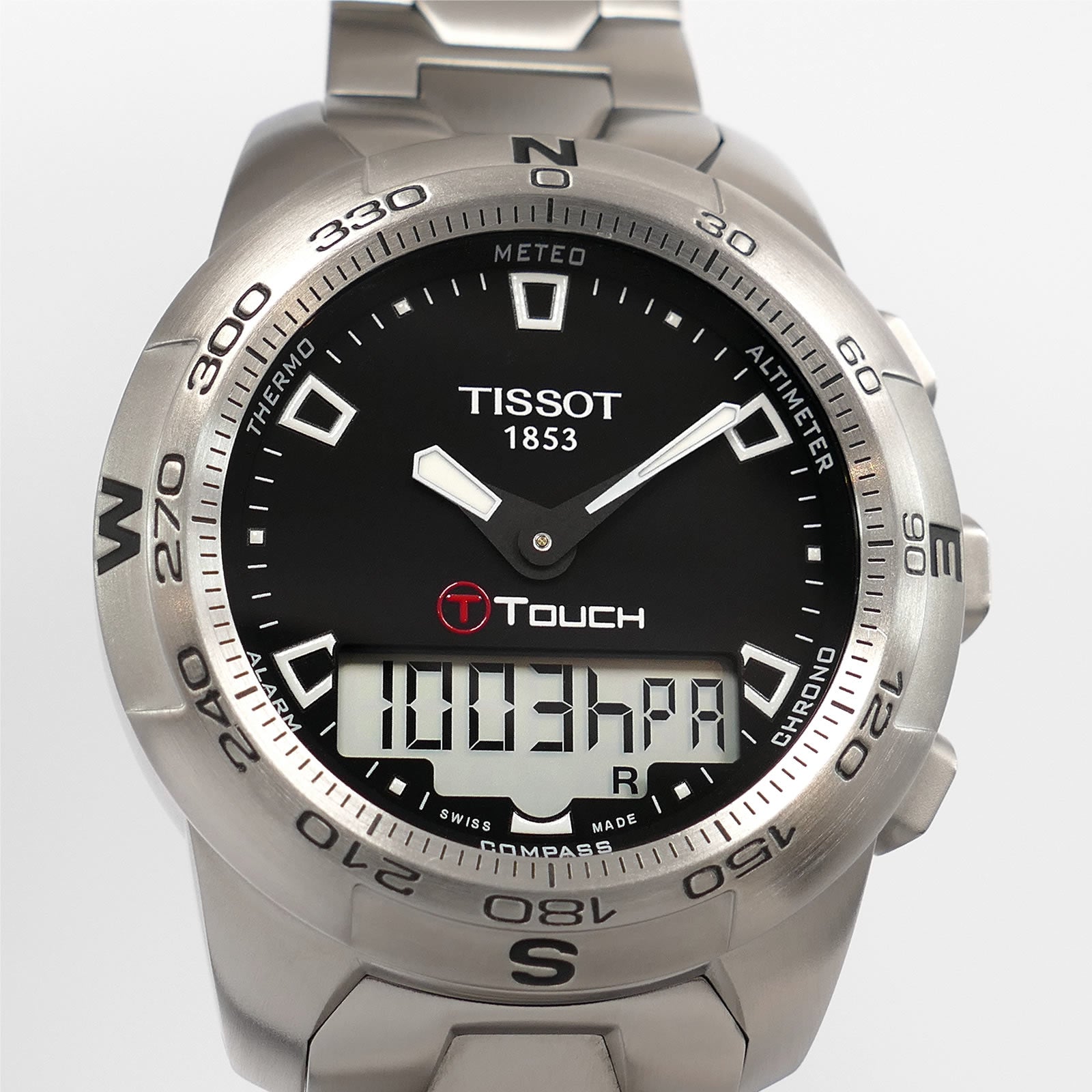 Tissot T-Touch II T047420A Black Dial close up