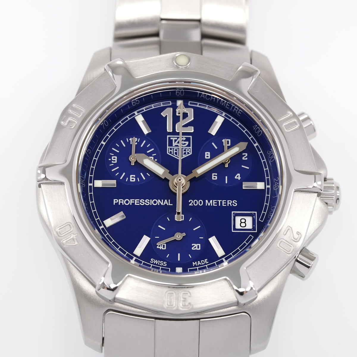 TAG Heuer 2000 Exclusive CN1112 Blue Dial close up