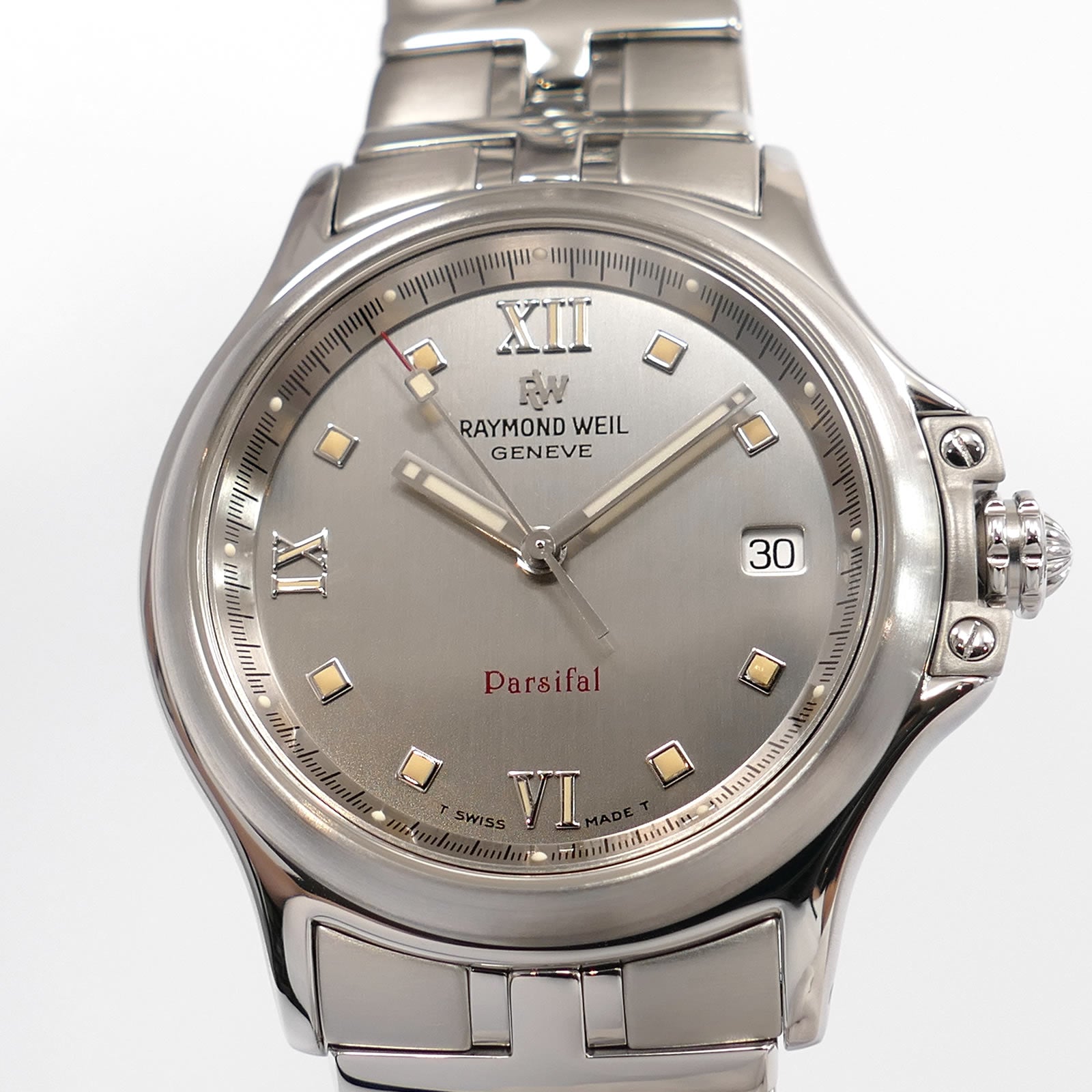 Raymond Weil Parsifal 9091 Silver Dial close up