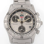TAG Heuer 2000 Chronograph 560.206R Silver / Black Dial close up