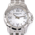 Raymond Weil Tango 5799 White Mother of Pearl Quarter Roman with 8 Diamonds dial close up