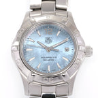 TAG Heuer Aquaracer WAF1417 Iridescent Blue Mother of Pearl Dial close up