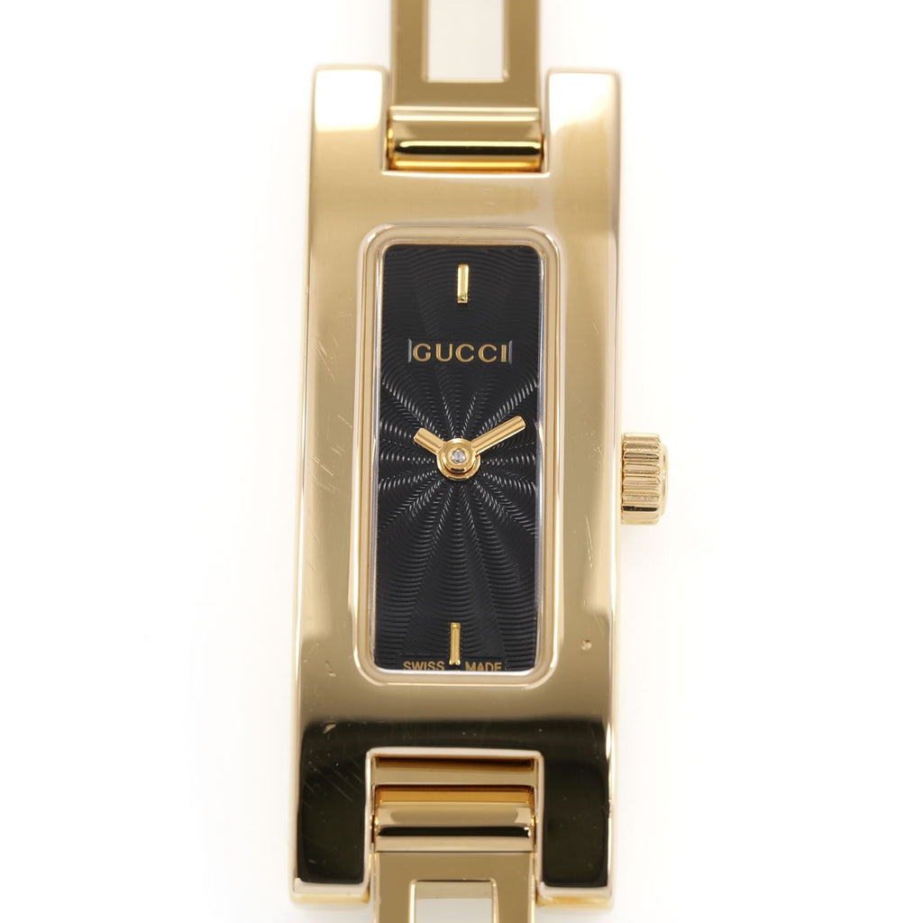 Gucci 3900L Black Guilloche Dial close up