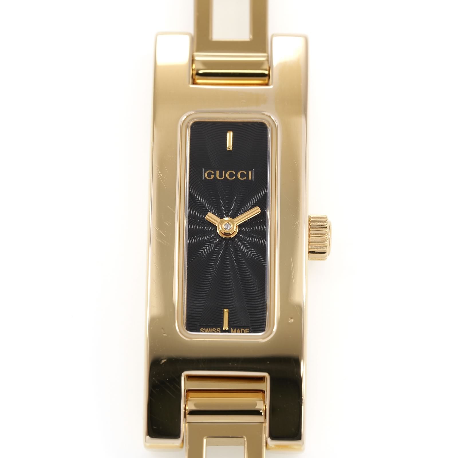 Gucci 3900L Black Guilloche Dial close up