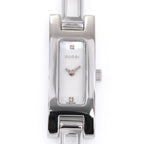 Gucci 3900L White Iridescent Mother of Pearl with Diamonds Rectangular dial close up