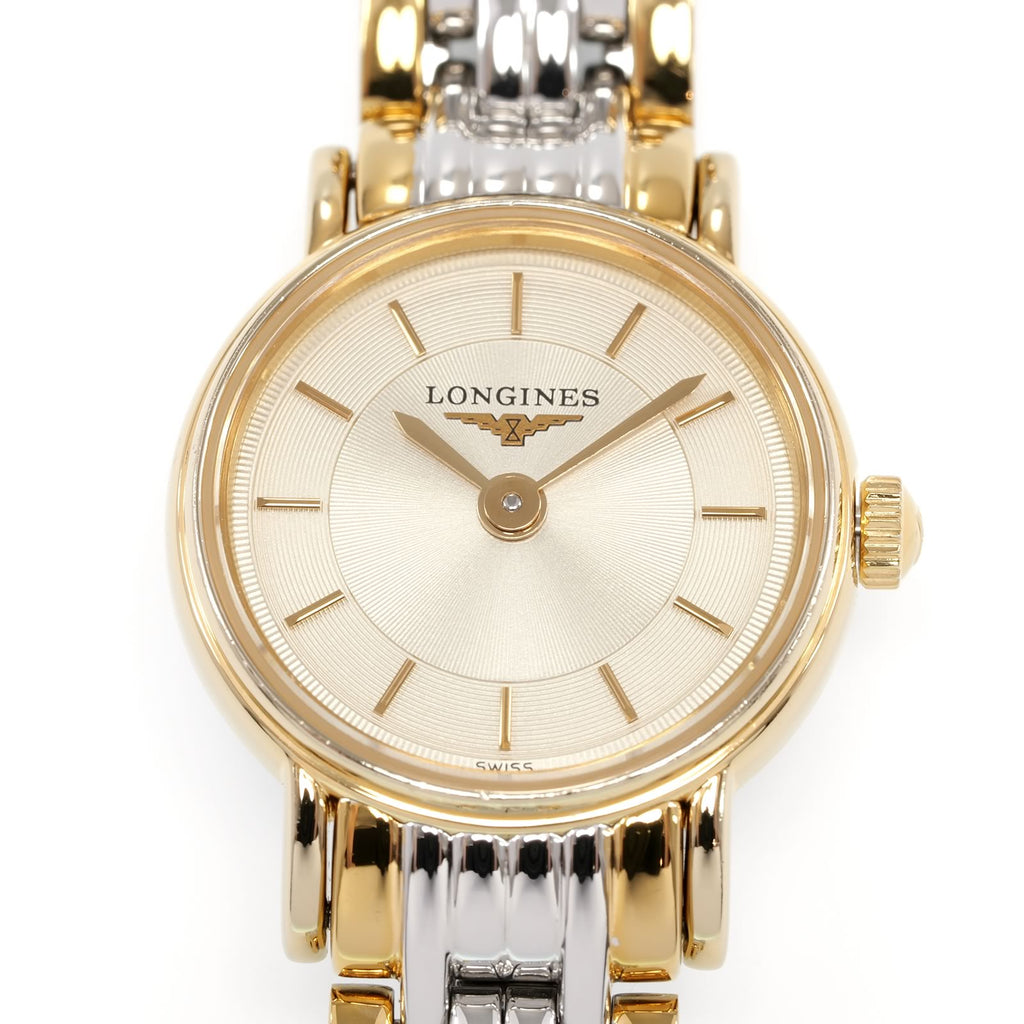 Longines Présence L4.219.2 Champagne Sunburst Dial close up