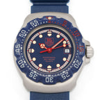 TAG Heuer Formula 1 370.508 Blue & Red dial close up like WA1410