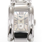 Chopard La Strada 41/8380 White Mother of Pearl Rectangular Quarter Roman Numeral dial close up with seconds sub dial