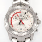 TAG Heuer Link Chronograph CT1118 Silver Dial Oracle Racing close up