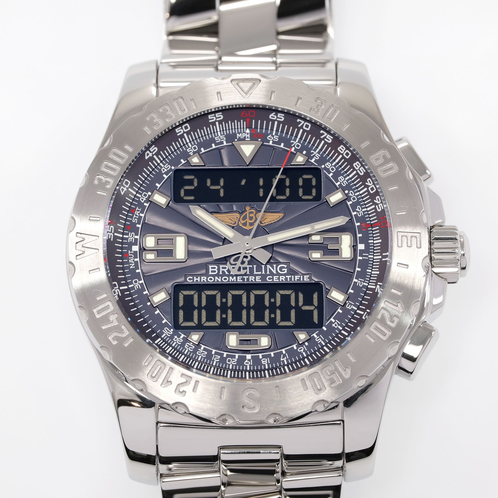 Breitling Airwolf A78363 Grey Dial Chronograph close up