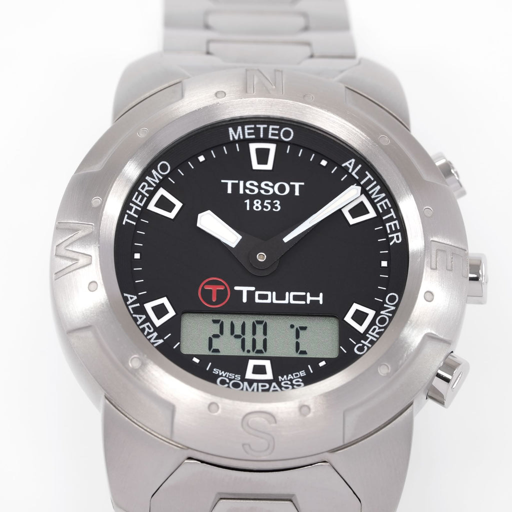 Tissot T-Touch Z251/351-1 Black Dial with digital display close up