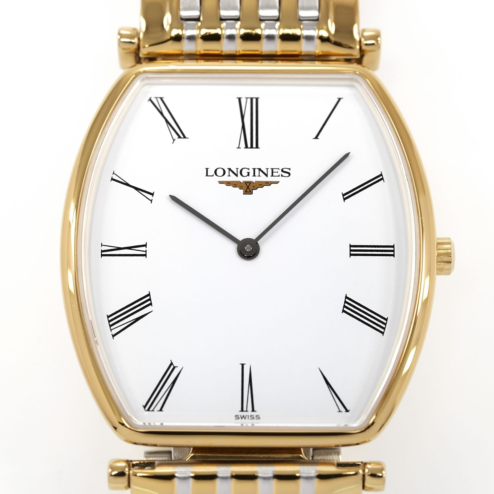 Longines La Grande Classique L4.705.2 white roman numeral dial close up