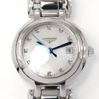 Longines PrimaLuna L8.110.4 White Mother of Pearl dial with diamond markers close up