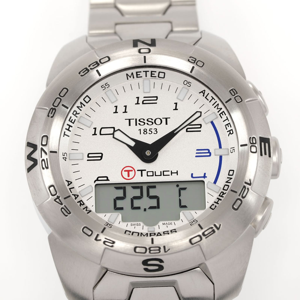 Tissot T-Touch Expert T013420A Silver Dial close up