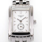 Longines DolceVita L5.155.4 White Rectangular dial close up with sub seconds