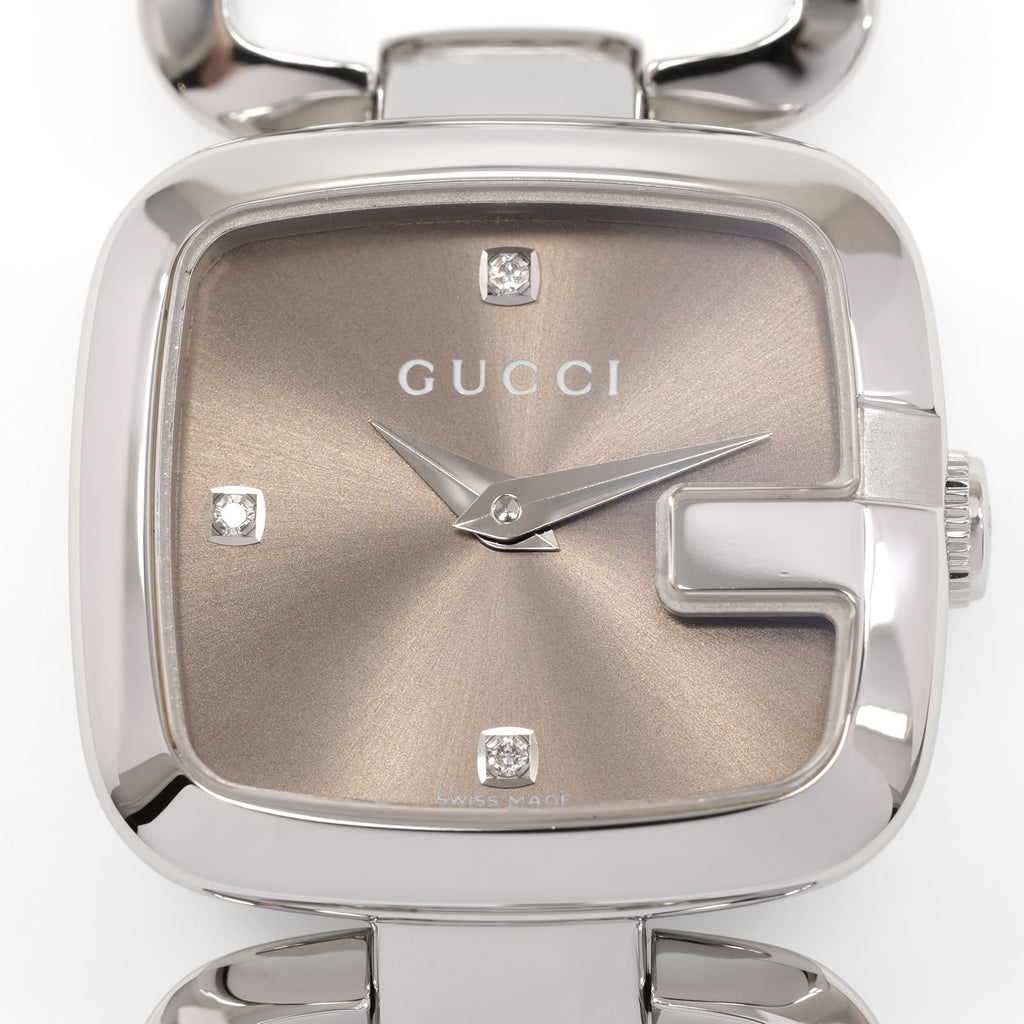 Gucci G 125.5 Brown Sunburst Dial close up