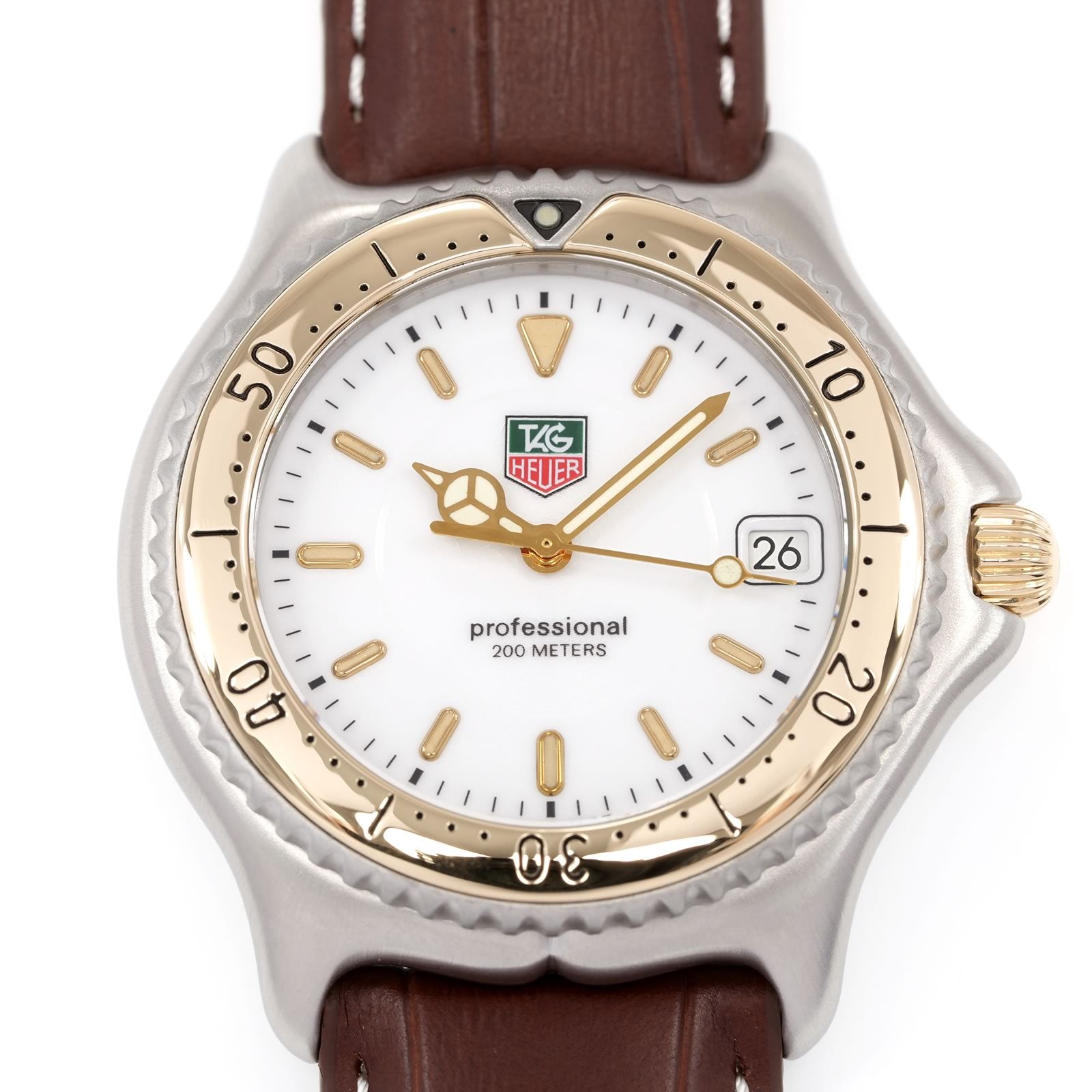 TAG Heuer SEL WI1150 White Dial close up