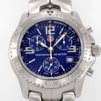 TAG Heuer Link Chronograph CT1110 blue dial close up