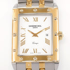 Raymond Weil Tango 538 White Roman Numeral Rectangular Dial close up