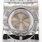 Gucci Twirl 112 Brown Sunburst Dial close up