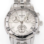 Tissot T-Sport PRS200 Men's Silver Dial close up