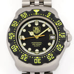TAG Heuer Formula 1 WA1216 Black & Yellow dial close up