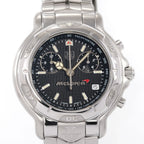 TAG Heuer 6000 Chronograph CH1117 Black tapisserie dial close up