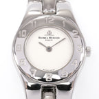 Baume & Mercier Linea MV045204 White Dial Arabic Numeral Bezel close up