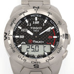 Tissot T-Touch Expert Carbon Fibre dial close up Arabic numerals
